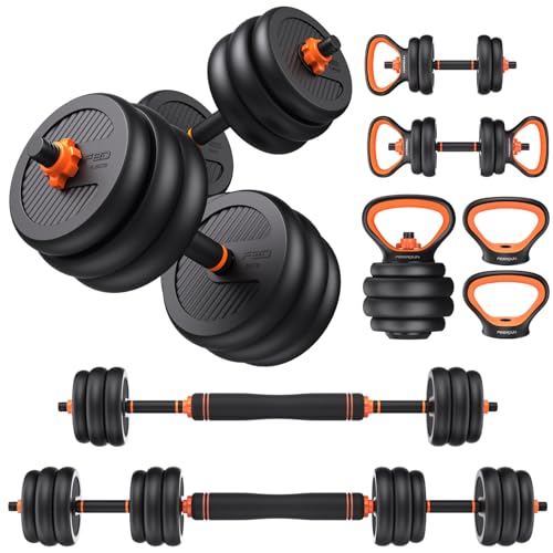 FEIERDUN 50lbs Adjustable Dumbbells Set for Home Gym