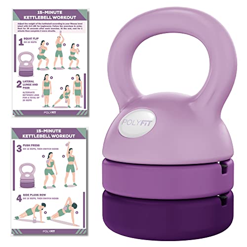 Polyfit Adjustable Kettlebell Set for Women - 5-12 lbs