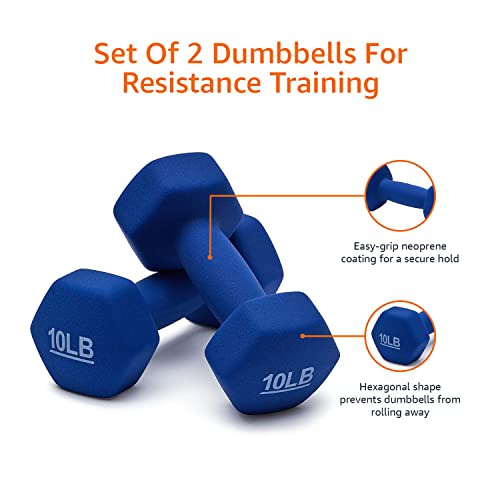Amazon Basics Neoprene Coated Hexagon Dumbbell Set