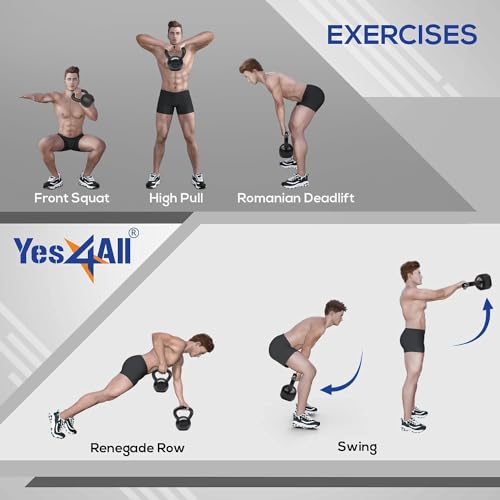 15 lbs Solid Cast Iron Kettlebell Set for Full Body Workout