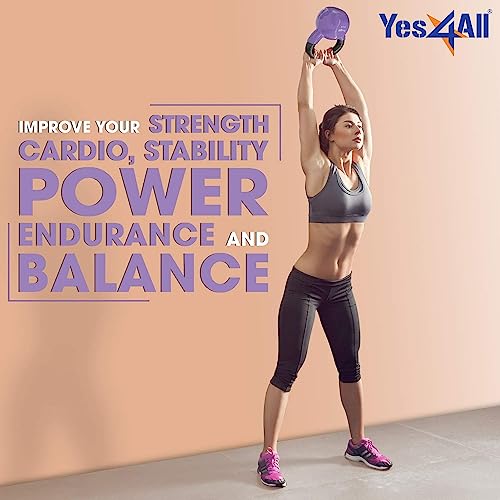 YES4All Vinyl Coated Kettlebell Set for Full Body Workout