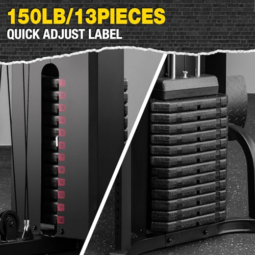 syedee Home Gym Station with 150LB Weight Stack