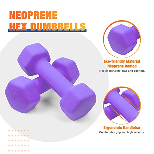 Portzon Neoprene Dumbbell Set, 1-15 LB, 10 Colors