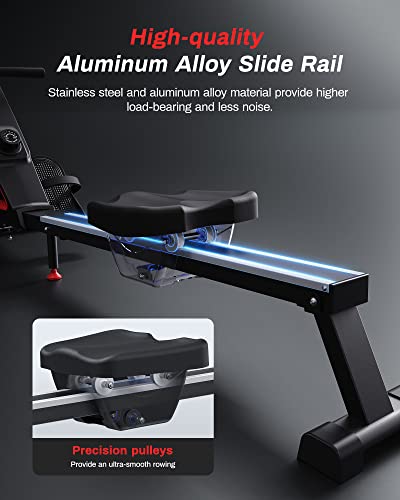 Bluetooth Magnetic Rowing Machine, 16 Resistance Levels, 350 lb Capacity