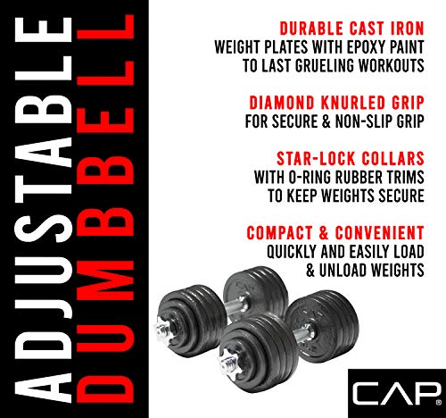 Pair of CAP Barbell Adjustable Dumbbells - 52.5 lbs