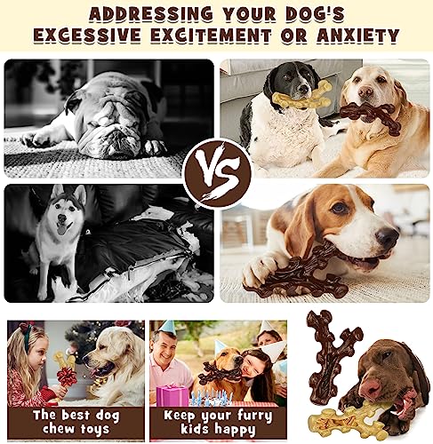 SIHRMIU 2 Pack Dog Chew Toys for Aggressive Chewers,Boredom and Stimulating Best DogToys for Medium/Large Breed,Tough Durable Almost Indestructible Dog Bones for Teeth Cleaning and Training