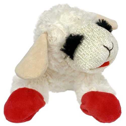 10" Multipet Small Lambchop Plush Dog Toy White/Tan