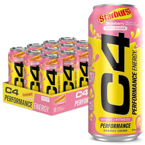 Cellucor C4 STARBURST Strawberry Energy Drink, Pack of 12