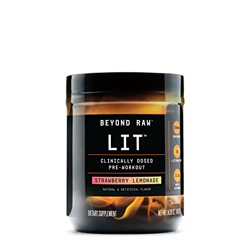 BEYOND RAW LIT Pre-Workout Powder | Strawberry Lemonade