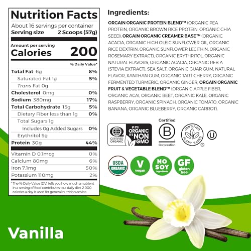 Orgain Organic Vegan Vanilla Protein Powder - 30g