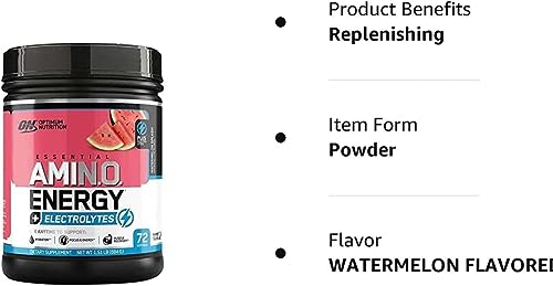 Optimum Nutrition Amino Energy & Electrolytes - Watermelon Flavor