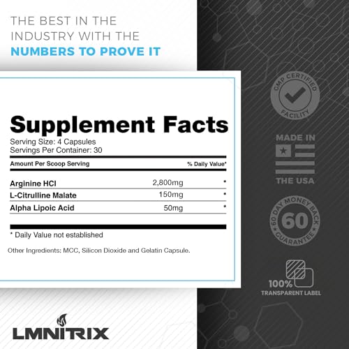 LMNITRIX VEINZ Nitric Oxide Supplement - 120 Capsules