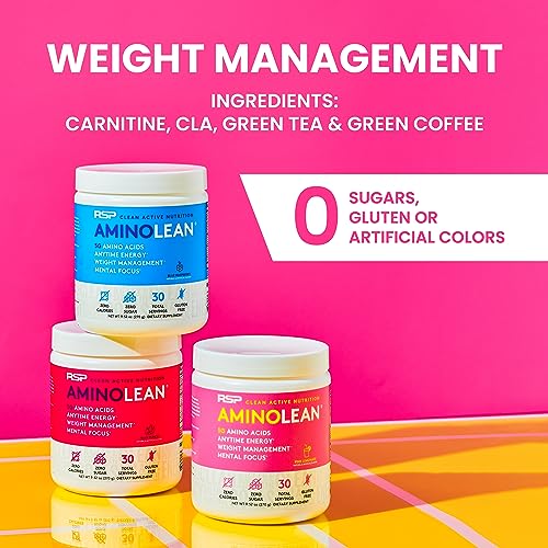 AminoLean Pre Workout Powder, Vegan BCAA, Natural Caffeine