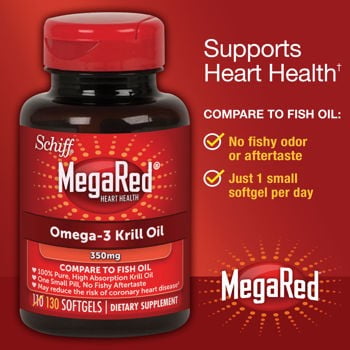 MegaRed Krill Oil 350mg Omega 3, 130 Softgels