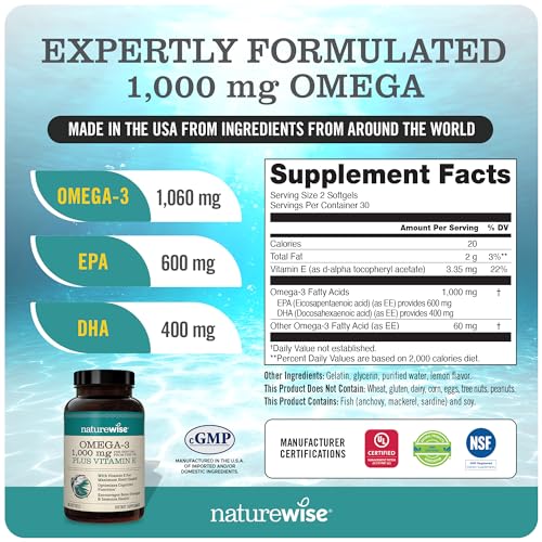 NatureWise High-Potency Omega 3 with EPA, DHA, Vitamin E