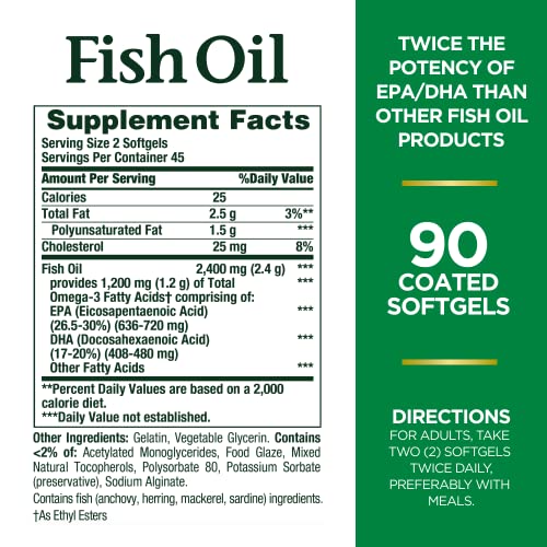 Nature's Bounty Fish Oil Softgels, Supports Heart Health