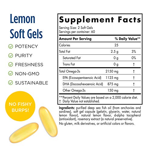 Nordic Naturals ProOmega 2000, Lemon Flavor - 120 Soft Gels