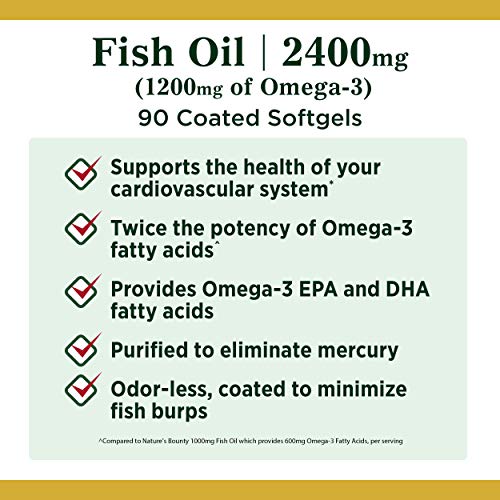 Nature's Bounty Fish Oil Softgels, Supports Heart Health