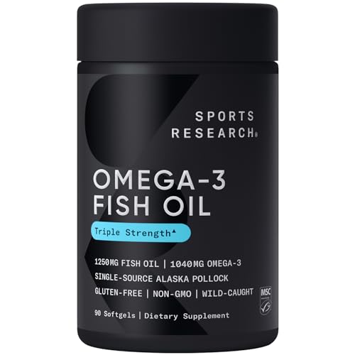 Triple Strength Omega 3 Fish Oil Supplement - 90 ct