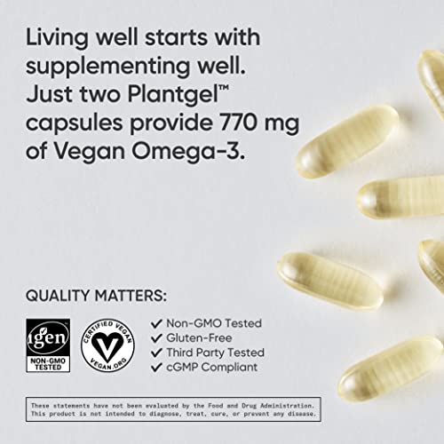 Vegan Plant-Based Omega-3 Algae Oil Softgels