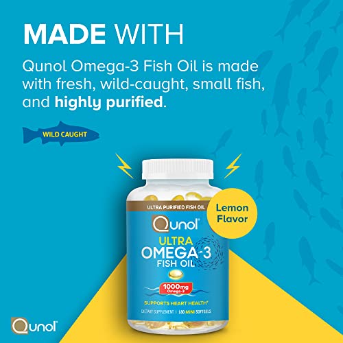 Qunol Omega 3 Mini Softgels, Lemon Flavor, Heart Support