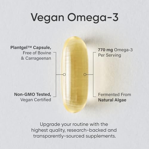 Vegan Plant-Based Omega-3 Algae Oil Softgels