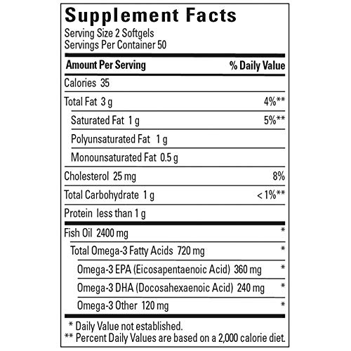 Nature Made Fish Oil Softgels 1200mg, Omega 3 Heart Support