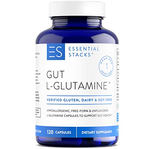 USA-made L-Glutamine Capsules for Gut Health - 120 Capsules