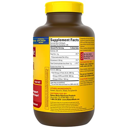 Nature Made Fish Oil Softgels, 1000mg, Omega 3
