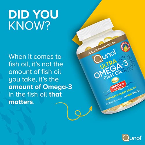 Qunol Omega 3 Mini Softgels, Lemon Flavor, Heart Support