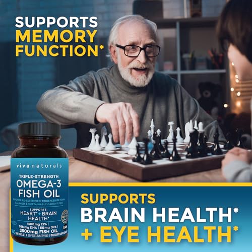 Viva Naturals Triple Strength Omega 3 Fish Oil Softgels