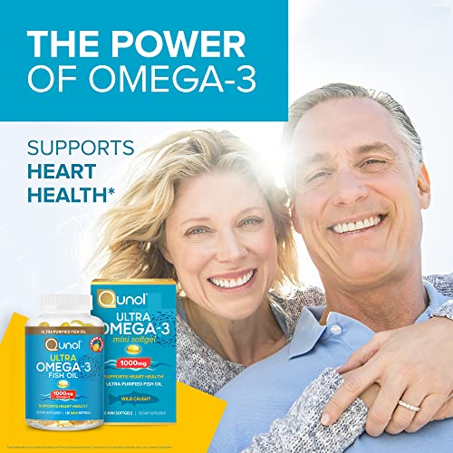 Qunol Omega 3 Mini Softgels, Lemon Flavor, Heart Support