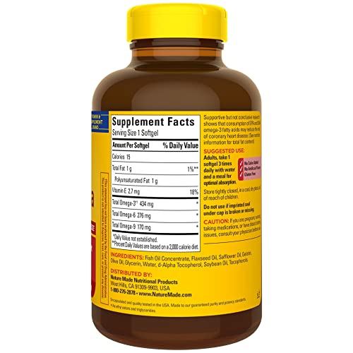 Omega 3 6 9 Fish Oil Softgels, Heart Support