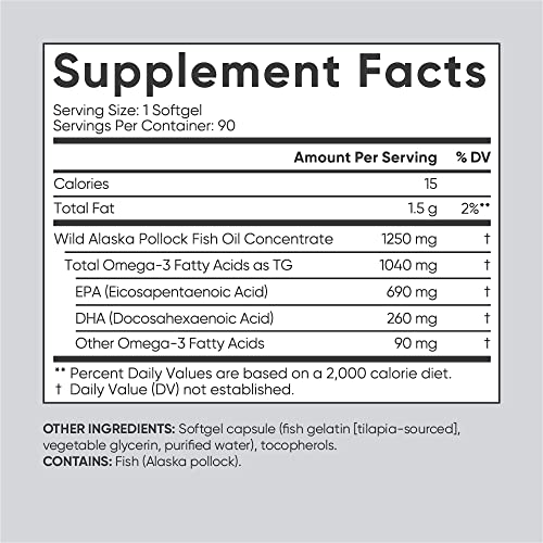 Triple Strength Omega 3 Fish Oil Supplement - 90 ct