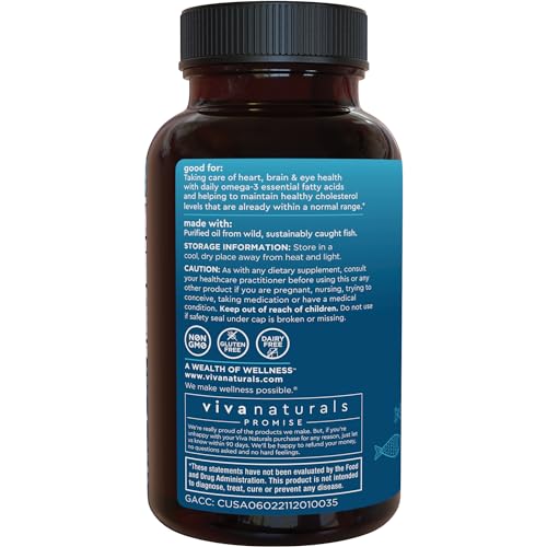 Viva Naturals Triple Strength Omega 3 Fish Oil Softgels
