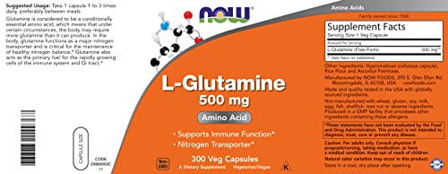 Non-GMO Vegan L-Glutamine Capsules - 300 Count
