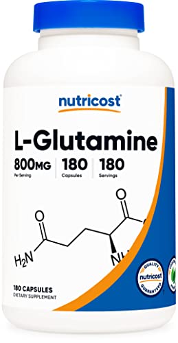 Nutricost L-Glutamine 800mg 180 Capsules - Gluten-Free