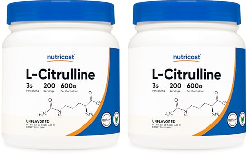 2 Bottles of Nutricost Pure L-Citrulline Powder (600g)