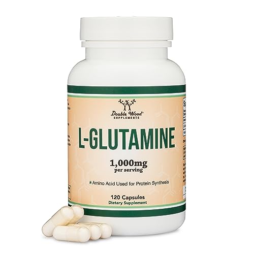 USA Made L Glutamine Capsules (500mg, 120 ct) Vegan, Keto, Third Party Tested