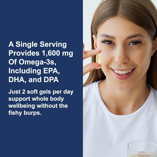 Carlson Elite Omega-3 1600mg Capsules, Lemon, 120 count