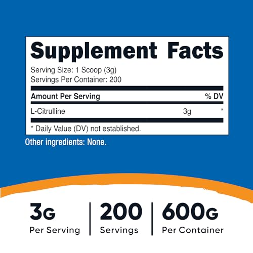 2 Bottles of Nutricost Pure L-Citrulline Powder (600g)