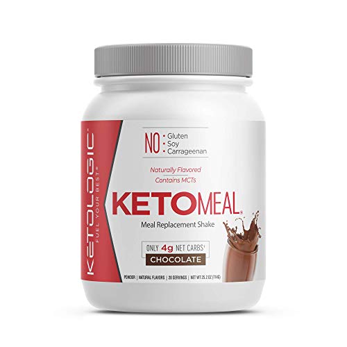 KetoLogic Keto Meal Replacement Shake Powder for Optimal Results + MCT Oil + Grass-Fed Whey - Perfectly Formulated Macros for Ketosis - 20 Servings - Chocolate