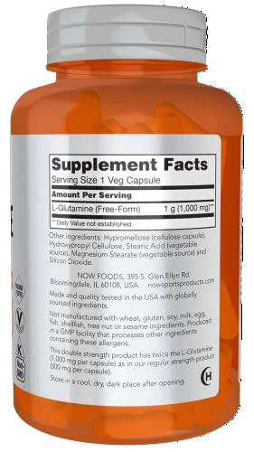 NOW Sport Nutrition L-Glutamine Double Strength Capsules