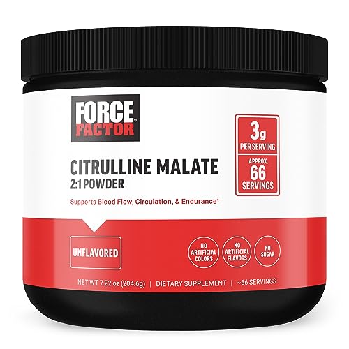 FORCE FACTOR Citrulline Malate Powder for Men, 66 Servings
