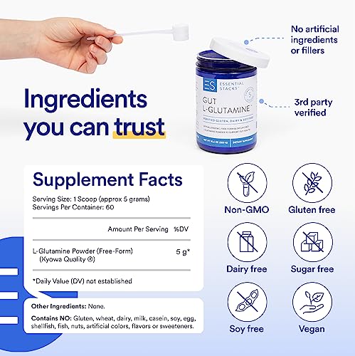 USA-made Vegan Glutamine Powder for Gut Health