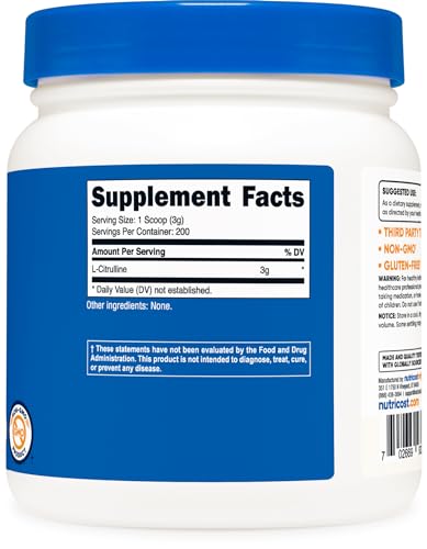 2 Bottles of Nutricost Pure L-Citrulline Powder (600g)