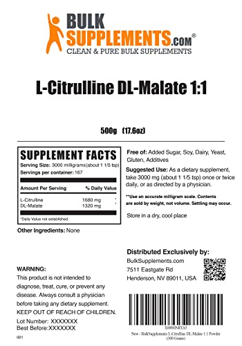 L-Citrulline DL-Malate Powder - Citrulline Malate Supplement