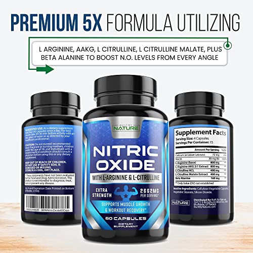 L-Arginine Nitric Oxide Supplement - Muscle & Energy Booster