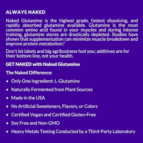 USA-Made L-Glutamine: 200 Servings, Bulk, Vegan, Non-GMO