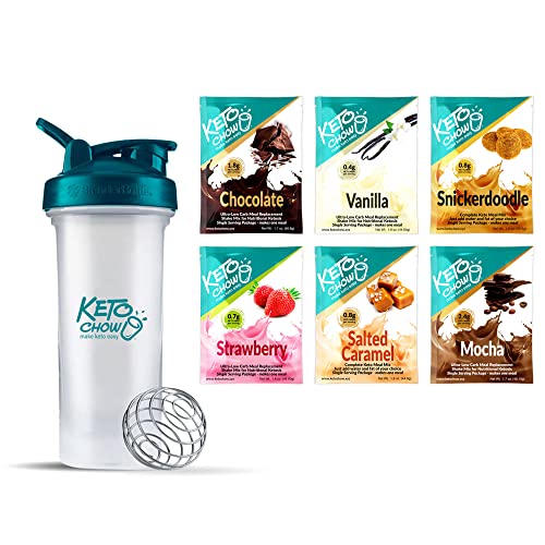 Keto Chow Variety Starter Bundle Replacement Shake Powder | Nutritionally Complete | Low Carb | Delicious Easy Meal Substitute | Protein Rich Keto Food You Choose The Fat | Single Meal Samples